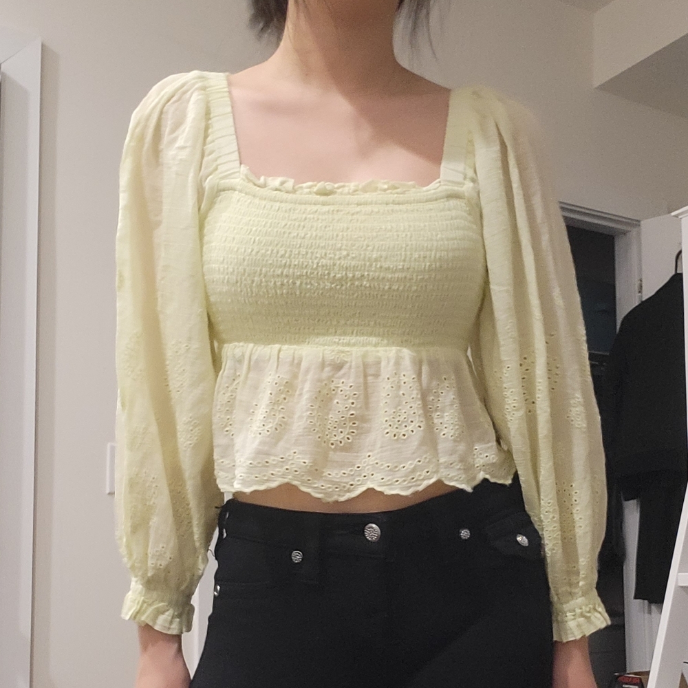 Yellow Puffer Long Sleeve top